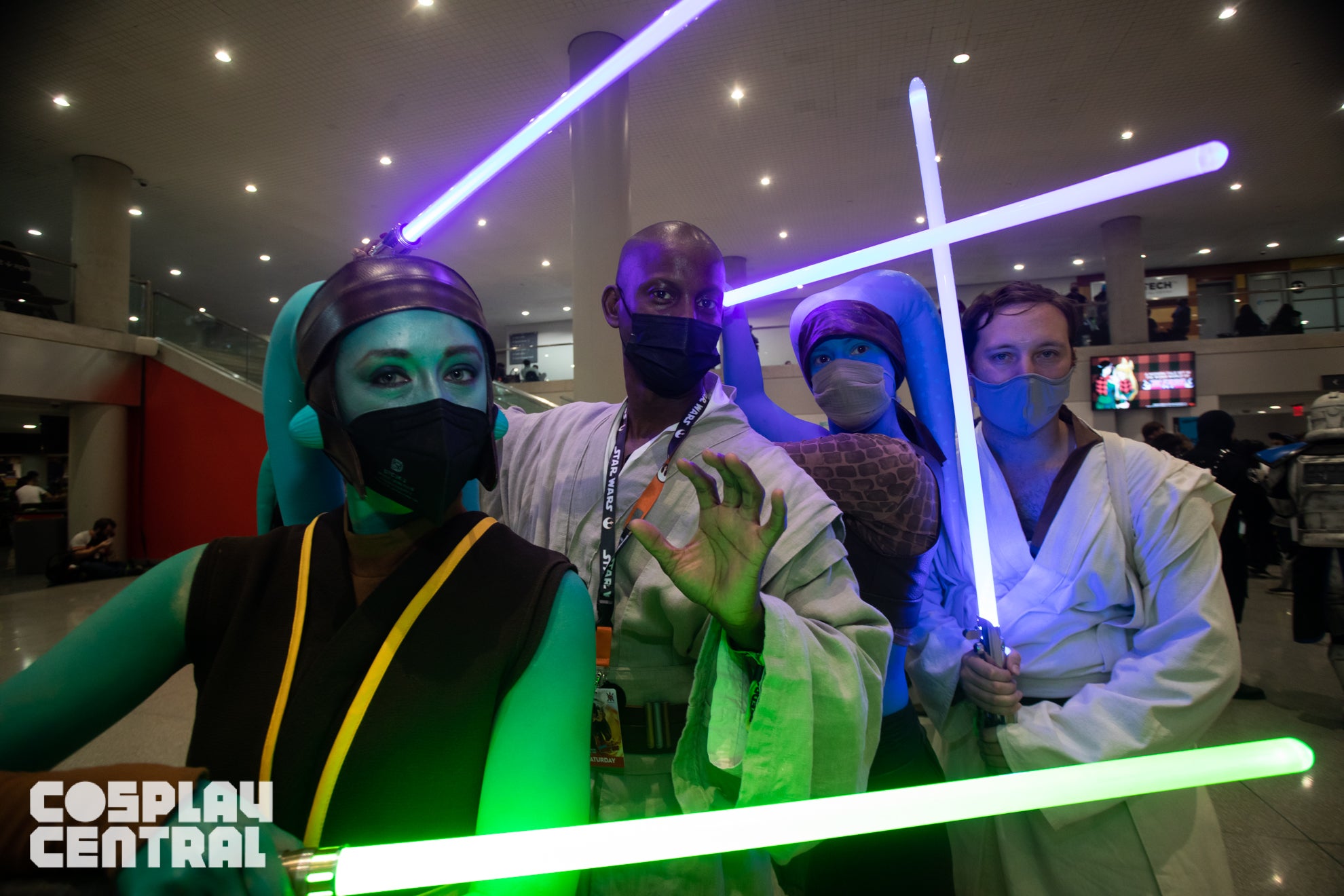 Adult cosplay creators making original saber content together